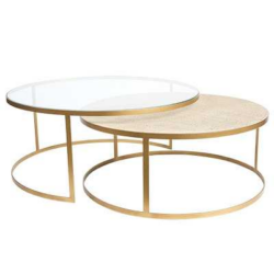 SH Marina Glass Top Round Nesting Coffee Tables