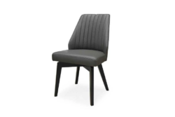 VI Roma Leather Upholstered Timber Leg Dining Chair