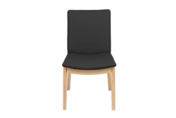 VI Boca Leather Upholstered Timber Leg Dining Chair