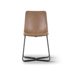 VI Stanwell PU Leather Upholstered Metal Legs Dining Chair