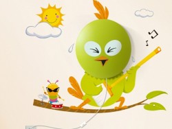 Crazy Bird Wall Sticker Lamp