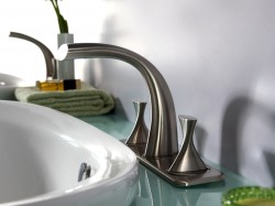 Two Handles 3-hole Basin Mixer（PVD Brushed Nickle）