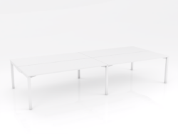 OL Axis Stretch 4 Double Sided Desk – White Top with White Frame