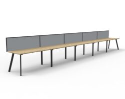 RL Eternity Single Sided Workstation with Screens Suitable from 1 to 5 Person