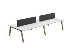 OL Plantation 4 Users Double Sided Desk with Radius Screens