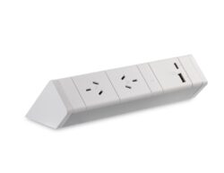 Athena Above Desk Power Rail – 2GPO & 1 Inline USB-C/A Port