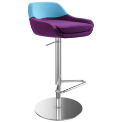 ST Flow Fabric Upholstered Seat Pedestal Base Stool