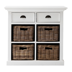 NS Halifax Solid Timber 2 Drawer Buffet with 4 Basket Set