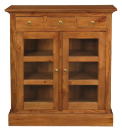 CT Tasmania Solid Timber 3 Drawer 2 Door Display Cabinet