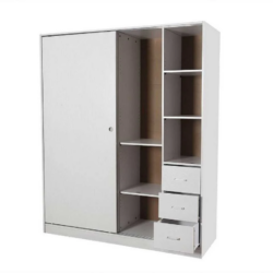HE Randwick 5 Drawer Sliding Door Wardrobe with Hanging Rails