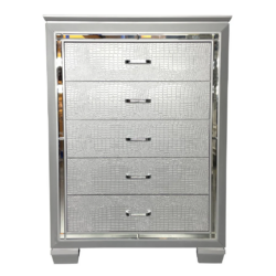VI Veronica Timber Framed 5 Drawer Tallboy