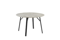 VI Primo Marble Look MDF Top Metal Leg Round Dining Table