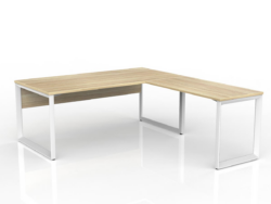 OL Anvil Desk with Return and Modesty – Oak Top