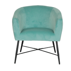 BT Crewe Velvet Upholstered Metal Leg Accent Chair