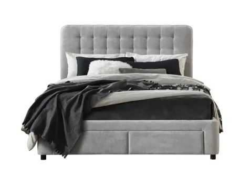 EL Goya Fabric Bed with 2 Bedend Drawers