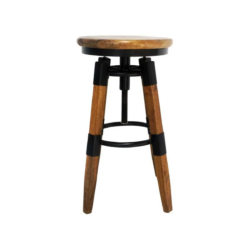 CR BB Solid Timber Metal Frame Dining Stool