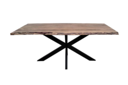 VI Elba Solid Timber Top with Metal Base Dining Table