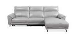 VI Mosman 2 Seater Leather Electric Recliner Lounge with Chaise